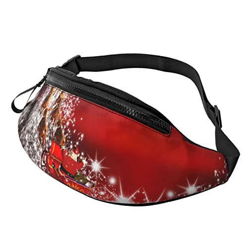 Weihnachts-Pinguin-Bauchtasche für Herren und Damen, verstellbare Träger für Freizeit, Reisen, Wandern, Laufen, Outdoor-Sport, Weihnachtszauber, Einheitsgröße von DULZAN