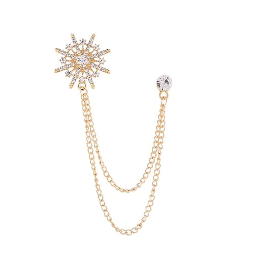 DUMRALBQE Herrenbrosche Herren Anzug Brosche Kette Quaste Corsage Anzugaccessoires(Gold) von DUMRALBQE