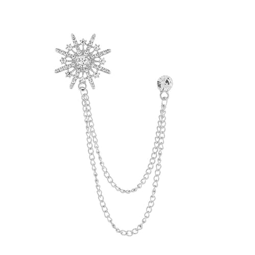 DUMRALBQE Herrenbrosche Herren Anzug Brosche Kette Quaste Corsage Anzugaccessoires(Silver) von DUMRALBQE
