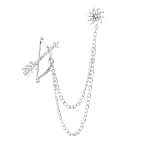 DUMRALBQE Herrenbrosche Herren Brosche Anstecknadel Anzug Quaste Kette Anzugaccessoires(Silver_Free Size) von DUMRALBQE