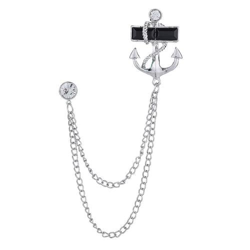DUMRALBQE Herrenbrosche Personalisierte Herren-Anstecknadeln mit Quastenkette und Anzug-Brosche Anzugaccessoires(Silver) von DUMRALBQE