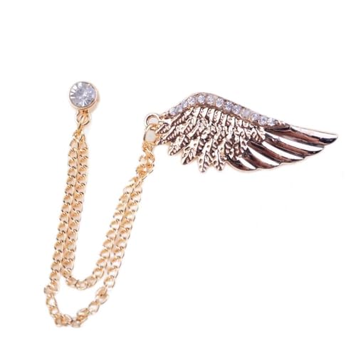 DUMRALBQE Herrenbrosche Personalisierte Herren-Kettenanzug-Anstecknadel mit Diamant Anzugaccessoires(Gold) von DUMRALBQE