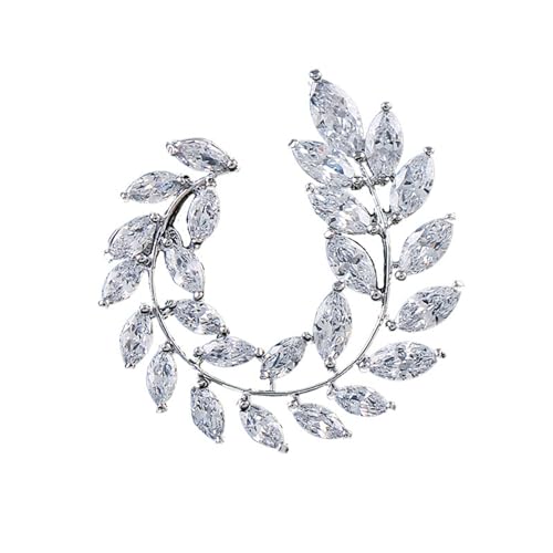 Damenbrosche Kristallbrosche Zirkonia Anti-Walking Kleine Anstecknadel für Damen(Silver) von DUMRALBQE
