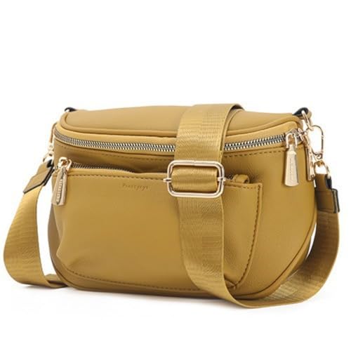Gürteltasche Multifunktionale Schultertasche mit Reißverschluss für Männer und Frauen(Gelb) von DUMRALBQE