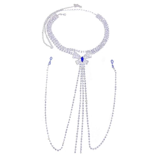 Quasten-BH-Kette Damen-Nippelkette mit Strasssteinen, Nachtclub-Bikini-Körperkette für Frauen und Mädchen von DUMRALBQE