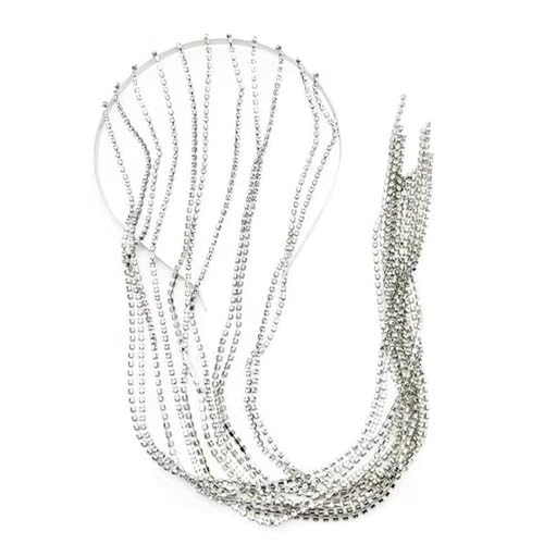 Quasten-Stirnband Damen-Quasten-Haarband-Kopfschmuck, Flash-Diamant-Kopfschmuck für Damen und Mädchen von DUMRALBQE
