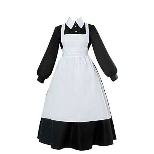 DUNHAO COS Anime Damen The Promised Neverland Isabella Krone Cosplay Dienstmädchen Kleid Kostüm - Schwarz - XX-Large von DUNHAO COS