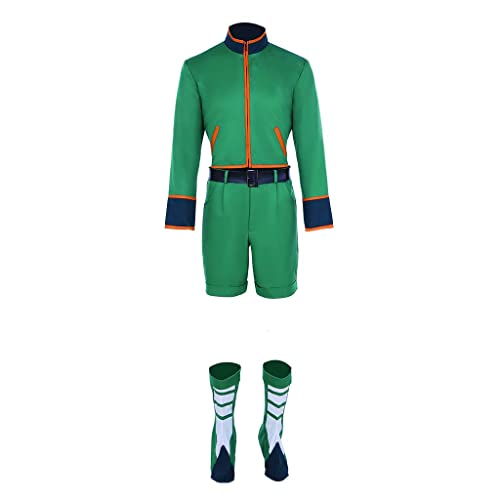 DUNHAO COS Herren Cosplay Gon Freecss Outfit Grün Uniformen Komplettes Set Kostüm, Grün , S von DUNHAO COS