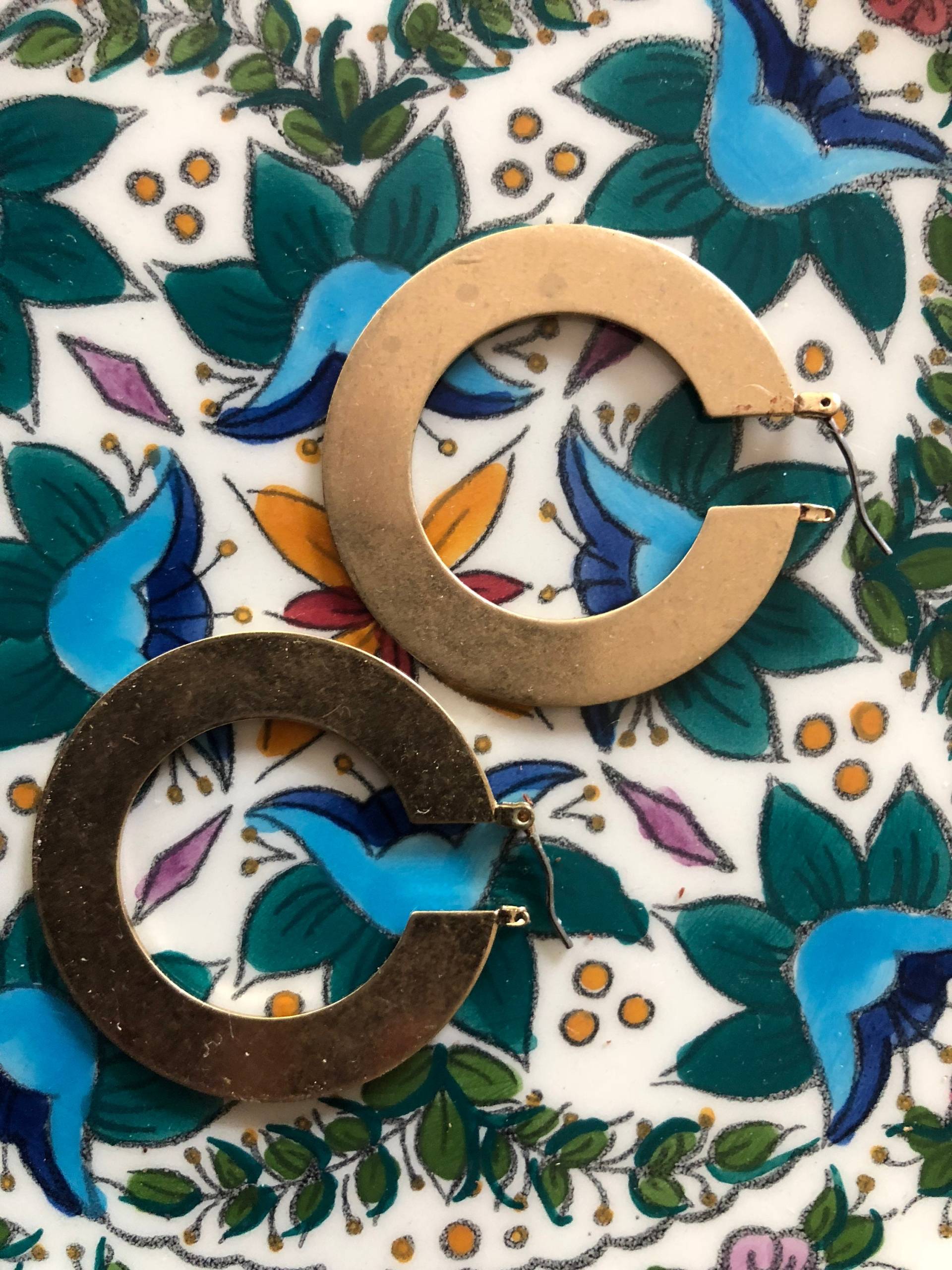 Ohrringe Klassik Creolen Goldfarben Schlicht von DUNKELROTde