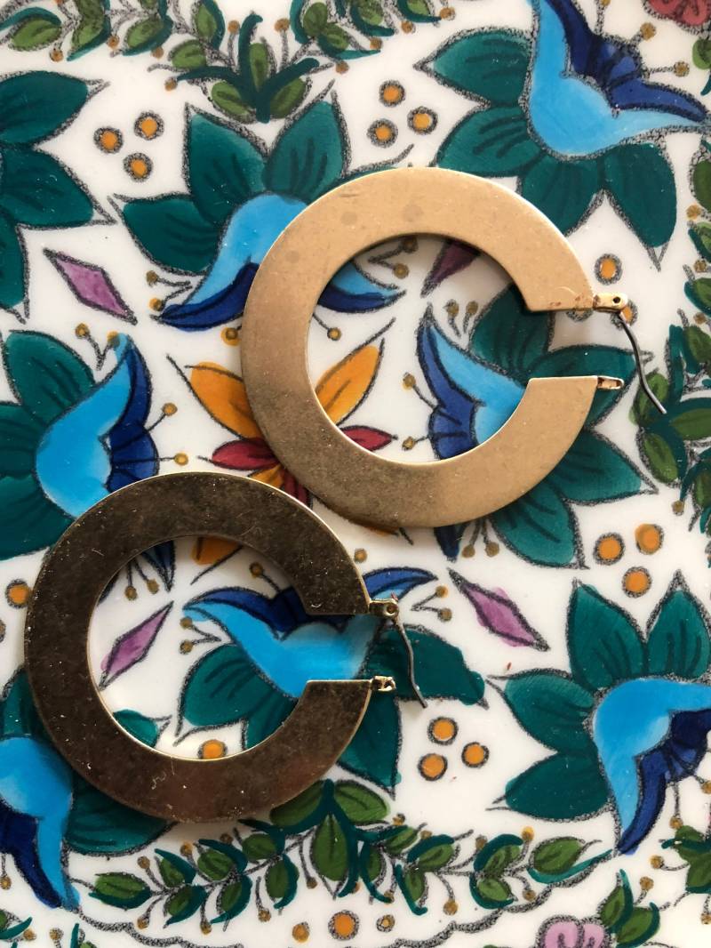 Ohrringe Klassik Creolen Goldfarben Schlicht von DUNKELROTde