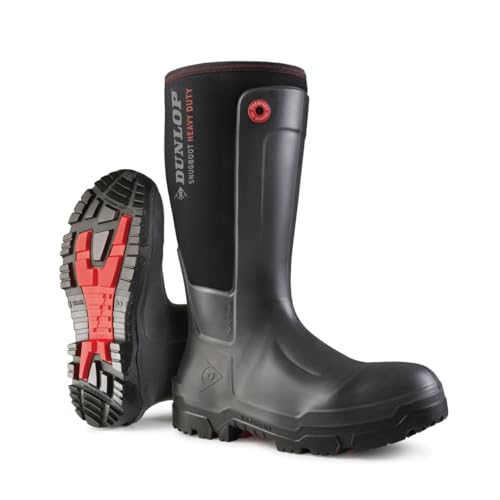DUNLOP Gummistiefel Snugboot Heavy Duty Herren Damen wasserdicht leicht und langlebig mit Komposit-Sicherheitskappe anthrazit 37–48 EU von DUNLOP