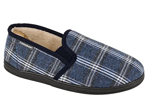 Dunlop - Herren Hausschuhe, Kariert (42 EU) (Marineblau) von DUNLOP