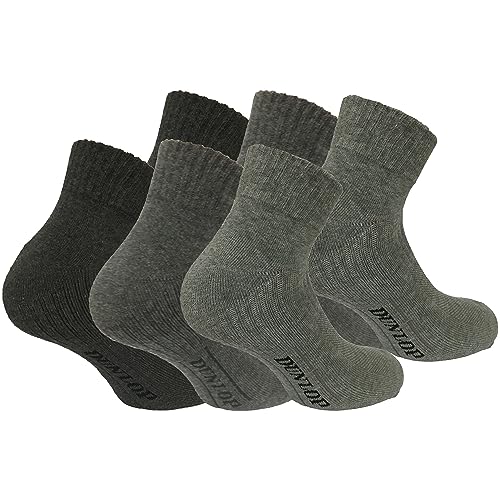 Dunlop Sports 6 Paar Kurzschaftsocken - Ringbandage für Perfekten Sitz - Frotteesohle - Baumwolle - Herren (Mehrfarbig, 39-42) von DUNLOP