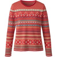 Jacquard-Pullover aus reiner Bio-Baumwolle, rot gemustert von DUNQUE