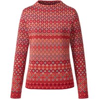 Jacquard-Pullover aus reiner Bio-Baumwolle, rot gemustert von DUNQUE
