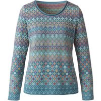 Jacquard-Pullover aus reiner Bio-Baumwolle, taubenblau gemustert von DUNQUE