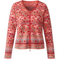 Jacquard-Strickjacke aus reiner Bio-Baumwolle, rot gemustert von DUNQUE