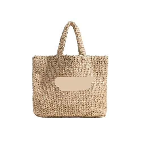 DUNSBY Strandtasche Damen Mode Große Kapazität Stroh Tote Tasche Frauen Gewebt Sommer Strand Tasche Casual Große Geldbörse(Khaki) von DUNSBY