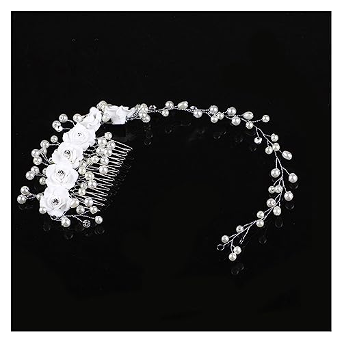 Haarschmuck Hochzeit Hochzeit Elegante Kristall Braut Haar Kamm Kopfbedeckung Blinkende Ornamente Strass Perle Braut Haar Clip Zubehör Schmuck (Color : 02) von DUNSBY