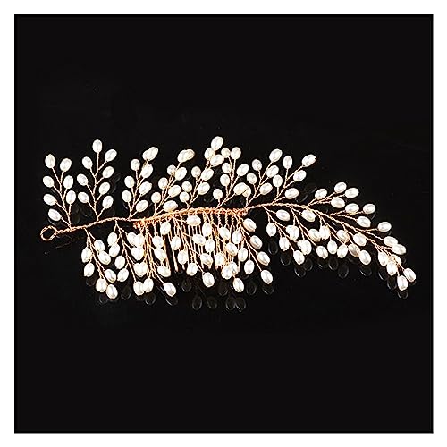 Haarschmuck Hochzeit Hochzeit Elegante Kristall Braut Haar Kamm Kopfbedeckung Blinkende Ornamente Strass Perle Braut Haar Clip Zubehör Schmuck (Color : 06) von DUNSBY