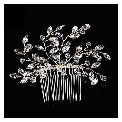 Haarschmuck Hochzeit Hochzeit Elegante Kristall Braut Haar Kamm Kopfbedeckung Blinkende Ornamente Strass Perle Braut Haar Clip Zubehör Schmuck (Color : 08) von DUNSBY