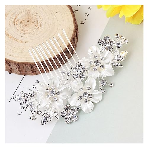 Haarschmuck Hochzeit Hochzeit Elegante Kristall Braut Haar Kamm Kopfbedeckung Blinkende Ornamente Strass Perle Braut Haar Clip Zubehör Schmuck (Color : 09) von DUNSBY