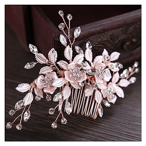 Haarschmuck Hochzeit Hochzeit Elegante Kristall Braut Haar Kamm Kopfbedeckung Blinkende Ornamente Strass Perle Braut Haar Clip Zubehör Schmuck (Color : 19) von DUNSBY