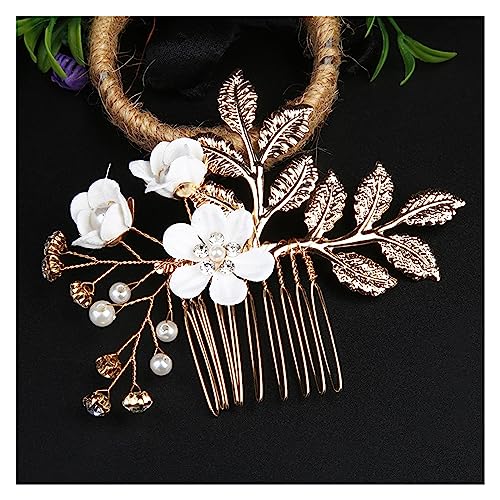 Haarschmuck Hochzeit Hochzeit Elegante Kristall Braut Haar Kamm Kopfbedeckung Blinkende Ornamente Strass Perle Braut Haar Clip Zubehör Schmuck (Color : 30) von DUNSBY