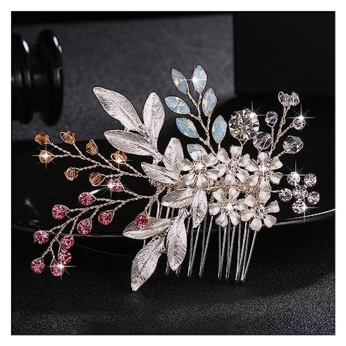 Haarschmuck Hochzeit Hochzeit Kristall Peals Haarkämme Braut Haar Clips Zubehör Schmuck Handgemachte Frauen Kopf Ornamente Kopfbedeckungen for Braut (Color : HS-J4217-S) von DUNSBY