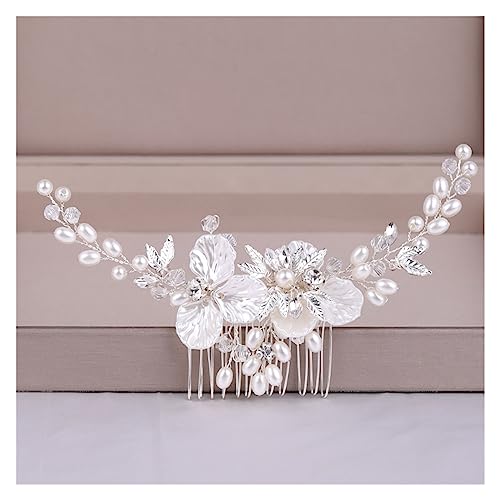 Haarschmuck Hochzeit Silber Farbe Blatt Blume Haar Schmuck Hochzeit Haar Kamm Zubehör Frauen Haar Kamm Handgemachte Braut Kopfschmuck Dekoration von DUNSBY