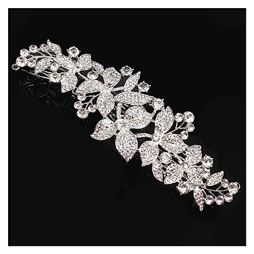 Haarschmuck Hochzeit Vintage lange florale Brauthaarkämme for Frauen Kopfbedeckung Strass Kristall große Hochzeit Tiara Bräute Haarschmuck von DUNSBY