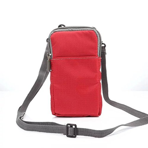 Handytasche Universelle Handytasche, tragbare Hüfttasche for Handy-Schulterholster (Color : Red) von DUNSBY