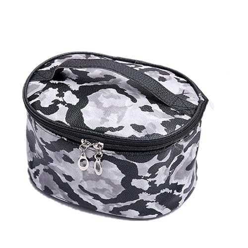 Kosmetiktasche 1 PC Leopard Kosmetiktasche Pu. Leder Frauen Große Kapazität Make up Bag Barrel Shaped Travel Organizer Tasche Beauty Case (Color : Pattern 6) von DUNSBY