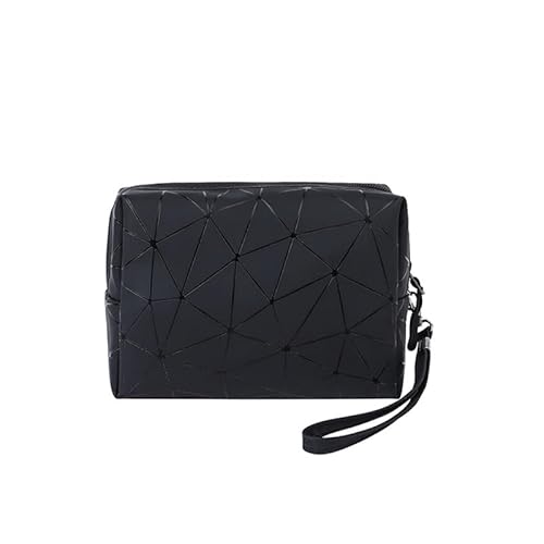 Kosmetiktasche 1 Stück Frauen Geometrische Make-up Tasche Reißverschluss Reise Große Make-up Tasche Beauty Case Aufbewahrungsorganisator (Color : Black) von DUNSBY