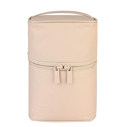 Kosmetiktasche 1 Stück Reise Frauen Make-up Reißverschlusstasche Solide Kosmetiktasche Zylinder Make-up Pinsel Organizer Toilettenartikel Make-up Kit Beutel Paket (Color : Light Pink) von DUNSBY