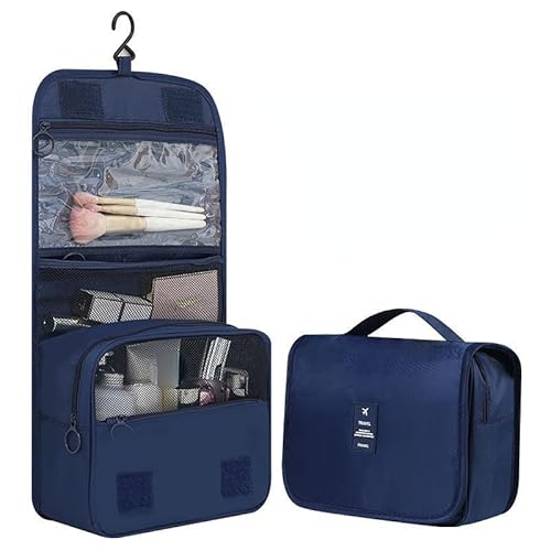 Kosmetiktasche Frauen Make-up Taschen Reise Kosmetiktasche Toilettenartikel Organizer wasserdichte Aufbewahrung Hängende Badezimmer Waschtasche (Color : Navy) von DUNSBY