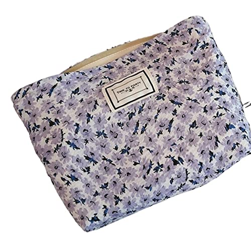 Kosmetiktasche Frauen Makeup Tasche Baumwollgewebe Floral Clutch Kosmetiktasche Fall Reisen Kulturwaren Waschen Tasche Unfassende Organizer Beauty Pouch (Color : Type B) von DUNSBY