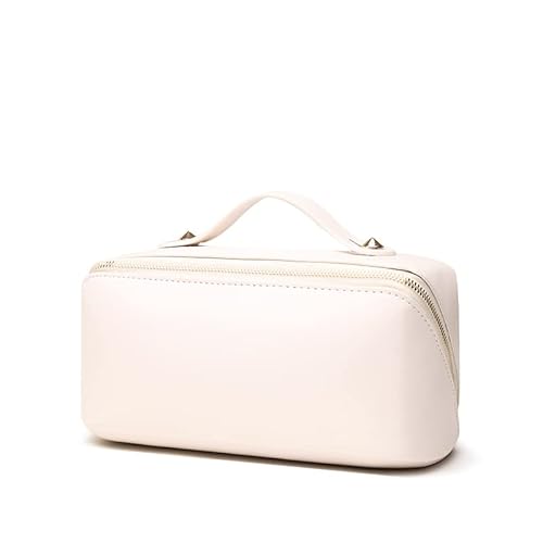 Kosmetiktasche Kosmetiktaschen Designer-Frauen-Make-up-Tasche for Aufhängen, Badezimmer, veganes Leder, Waschtasche, multifunktionale Reise-Kulturtasche (Color : White) von DUNSBY