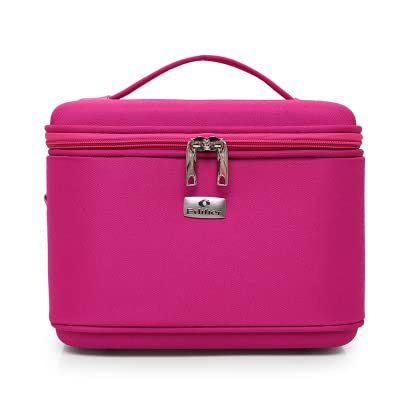 Kosmetiktasche Make-up-Organizer, wasserdichte Make-up-Tasche, Reise-Organizer, Kosmetiktasche for Frauen, Reisen, große Kapazität, Aufbewahrungskoffer, Koffer (Color : Hotpink Large) von DUNSBY