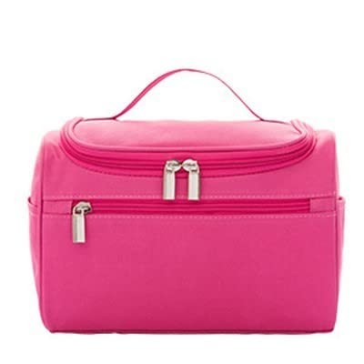 Kosmetiktasche wasserdichte Reißverschluss Make-up-Tasche Reise Polyester männliches Waschset Organizer Makeup-Tasche tragbare Frauen hängende Kulturbeutel for Herren (Color : Rose red) von DUNSBY