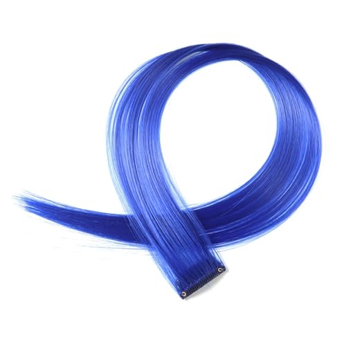 Regenbogen Feder Haar 5 Stück Haarverlängerungen, gerade Fransen, Kunsthaar, natürliche Farbe, Clip-on-Haarteile, synthetische Haarspangen, Verlängerung for Frauen (Color : 11) von DUNSBY