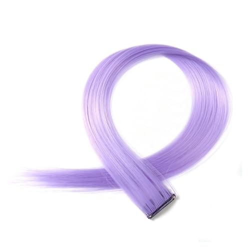 Regenbogen Feder Haar 5 Stück Haarverlängerungen, gerade Fransen, Kunsthaar, natürliche Farbe, Clip-on-Haarteile, synthetische Haarspangen, Verlängerung for Frauen (Color : 20) von DUNSBY