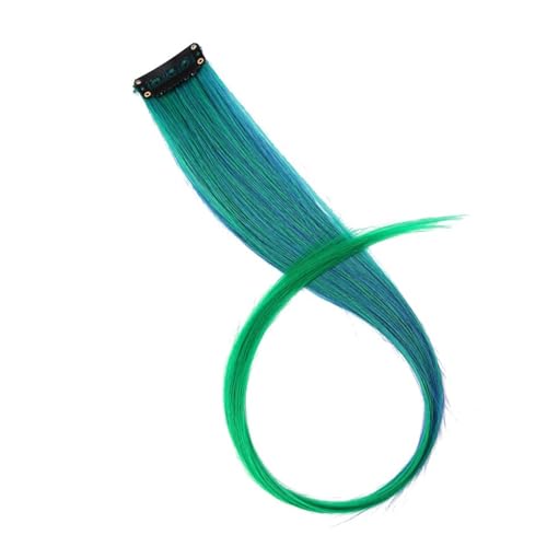 Regenbogen Feder Haar Synthetische Haarverlängerung 20 Zoll einteilige Clip-in-Haarverlängerung lange gerade gefälschte Haarteile Haarverlängerung for Frauen (Color : 16, Size : 20inch) von DUNSBY