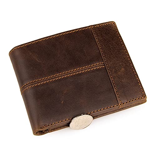 Schwarze Ledergeldbörse Patchworkstil Leder männliche Geldbörse Kurzes Brieftasche for Männer echte Lederbrieftaschen braun männliche Geldbörsen Männer Brieftaschen Brieftaschen ( Color : Dark Brown W von DUNSBY