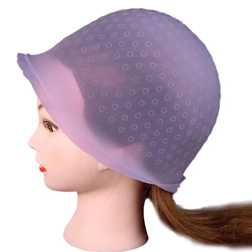 Strähnenhaube Reusable Silicone Coloring Highlighting Dye Cap Hat Safety Breathable Hook Women Styling Tool DIY Hair Dyeing Tool.(1pcs-white) von DUNSBY