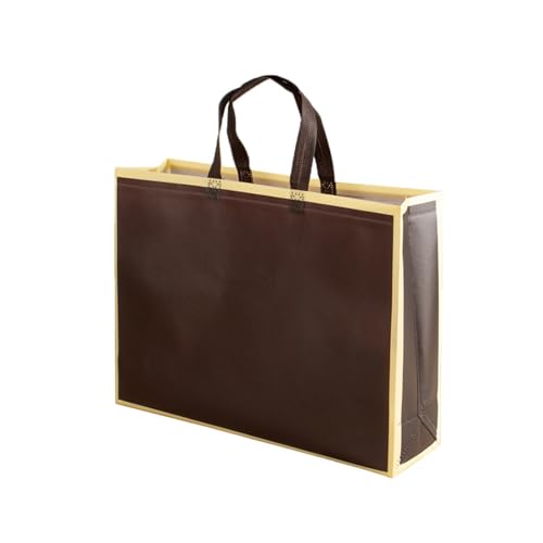 Strandtasche Damen 1Pc Wiederverwendbare Einkaufstasche Leinwand Faltbare Große Kapazität Frauen Casual Handtasche Wiederverwendbare Taschen Strand Lagerung Organizer(Coffee beige edge) von DUNSBY