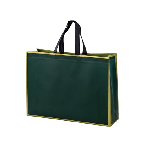 Strandtasche Damen 1Pc Wiederverwendbare Einkaufstasche Leinwand Faltbare Große Kapazität Frauen Casual Handtasche Wiederverwendbare Taschen Strand Lagerung Organizer(Green gold edge) von DUNSBY
