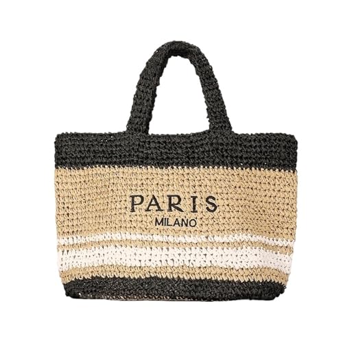 Strandtasche Damen Strand-Tragetaschen for Damen, Handtasche und Geldbörse, ausgehöhlte Brief-Umhängetasche(Black) von DUNSBY