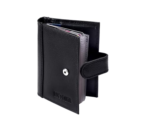DUO DUFFEL Premium Genuine Leather Credit Card Holder with RFID Protection and 20 Card Slot (Black) von DUO DUFFEL
