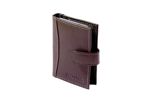 DUO DUFFEL Premium Genuine Leather Credit Card Holder with RFID Protection and 20 Card Slot (Dark Brown) von DUO DUFFEL